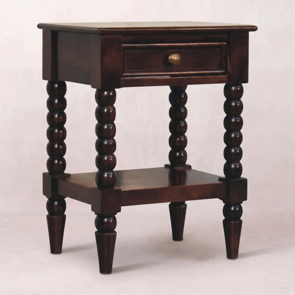 Solid Wood Winewood Oak Nightstand 23.5"