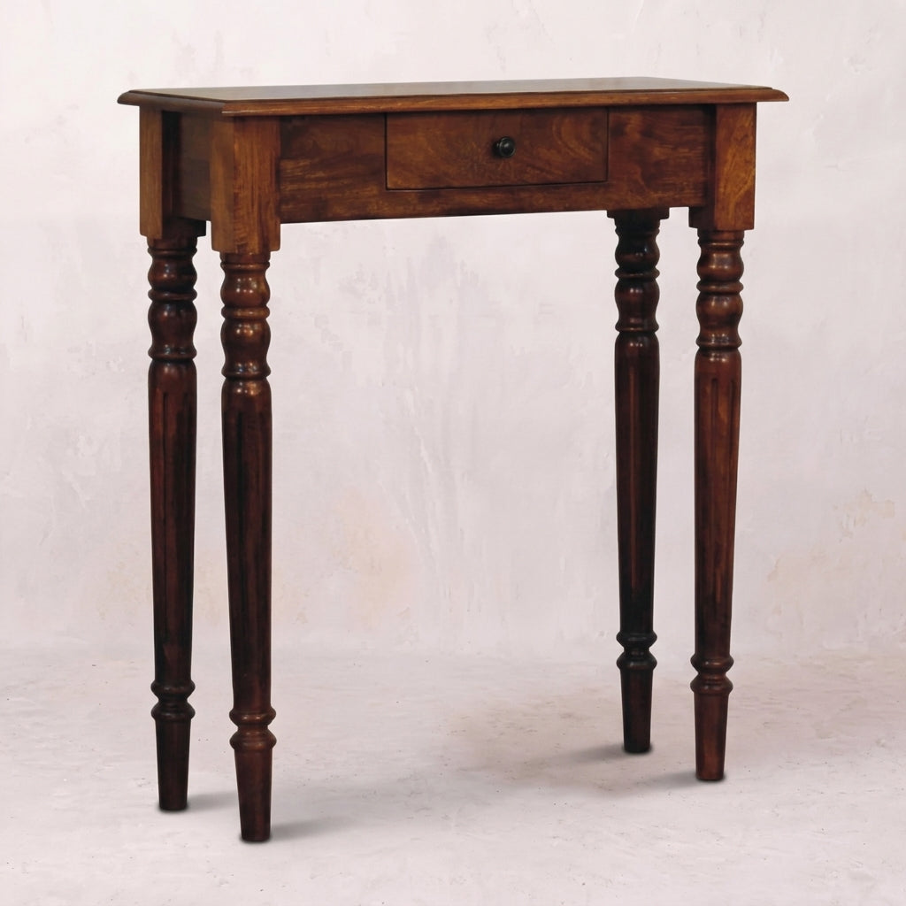 Turned Legs 1 Drawer Chestnut Console