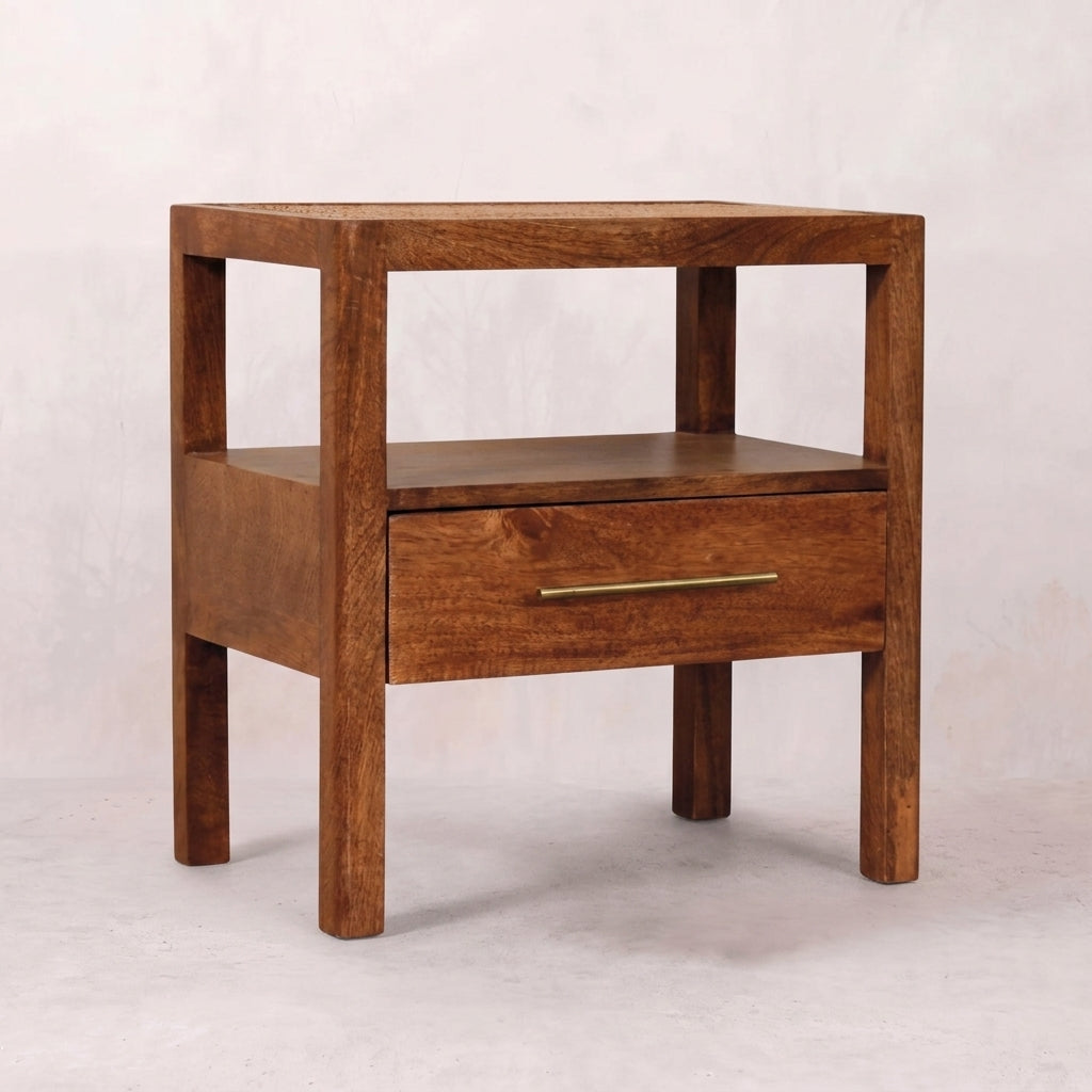 Saffron Rattan Nightstand