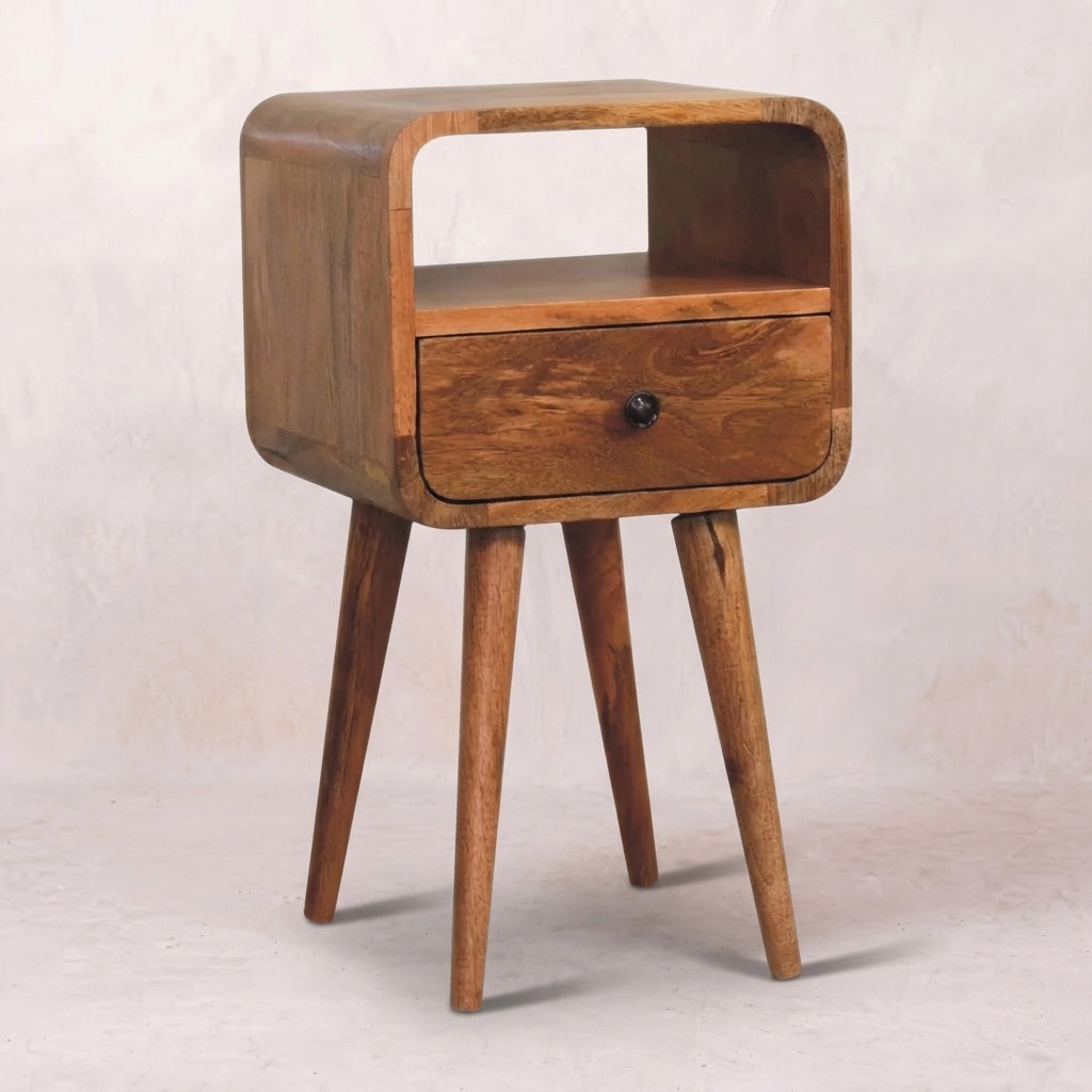 Mini Oakish Curve Open nightstand