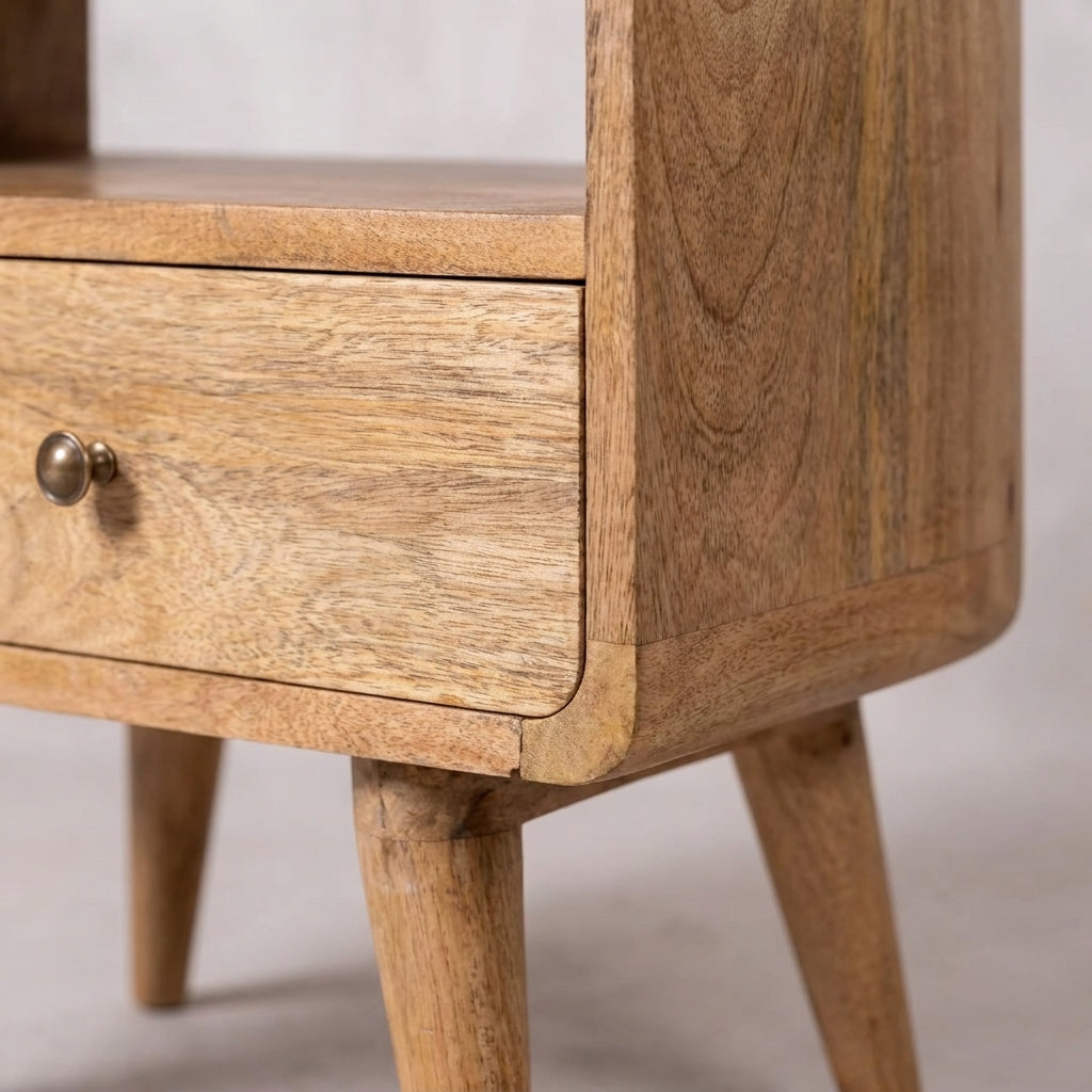 Curved Oak-ish Media Unit