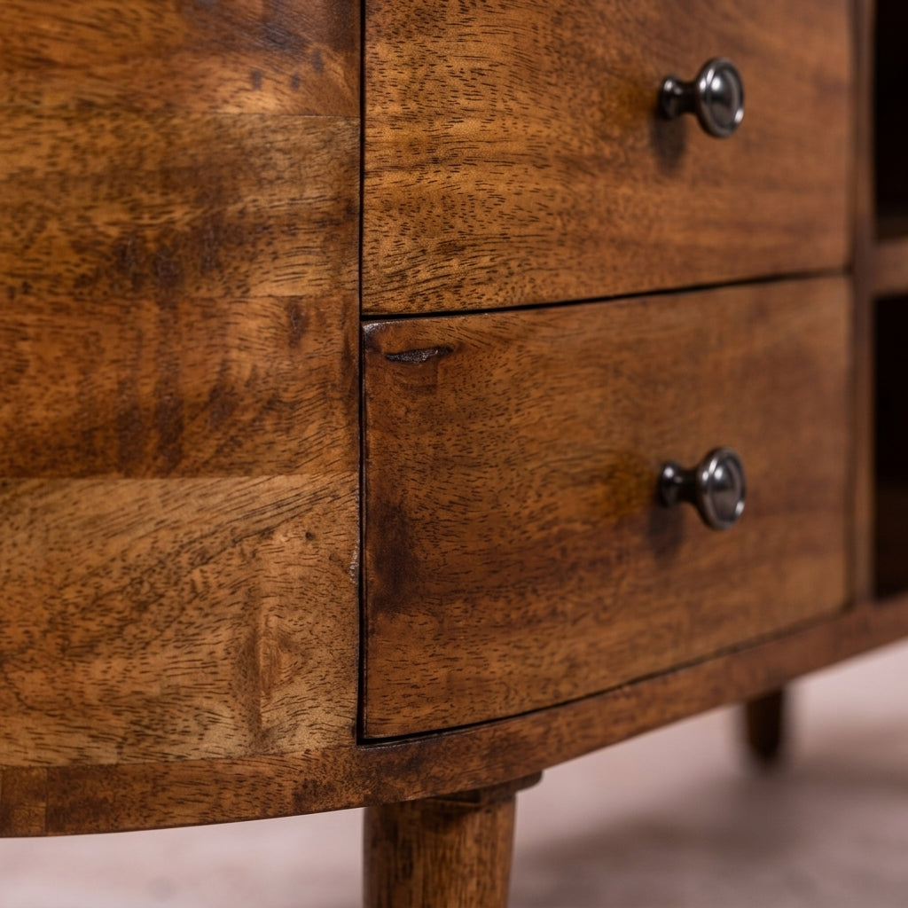 Chestnut Rounded Entertainment Unit