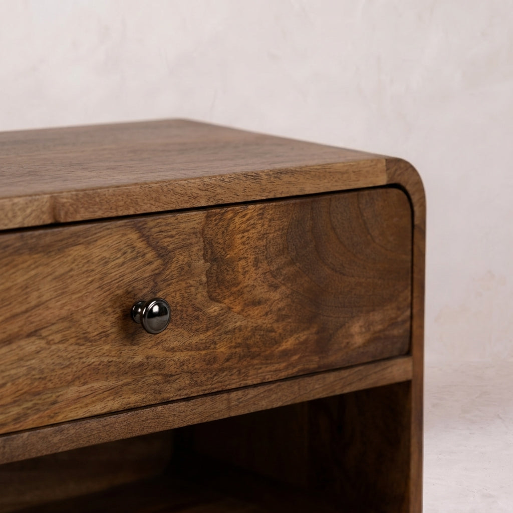 Large Floating Curve Open Slot Bedside