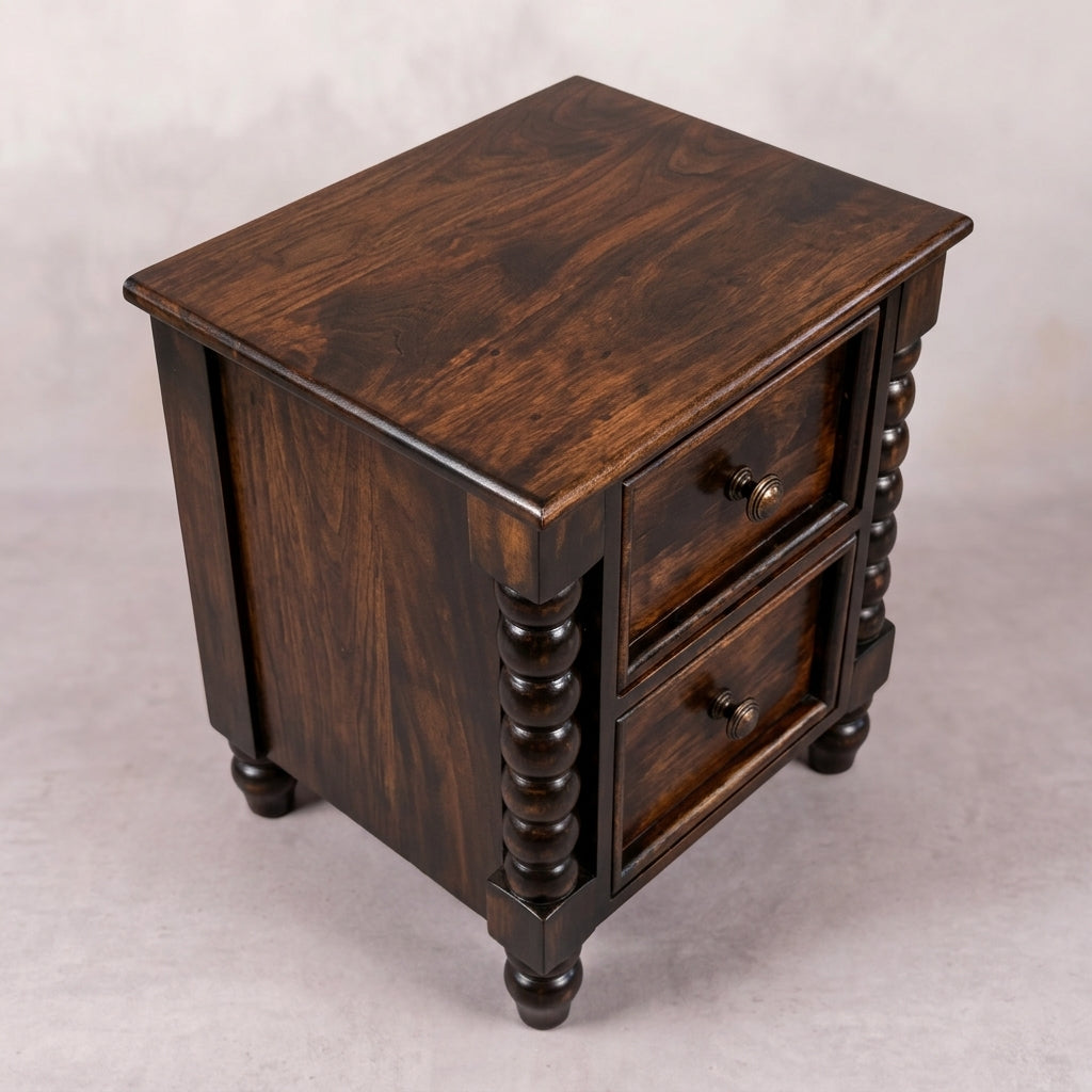 Solid Wood Walnut Duo Nightstand
