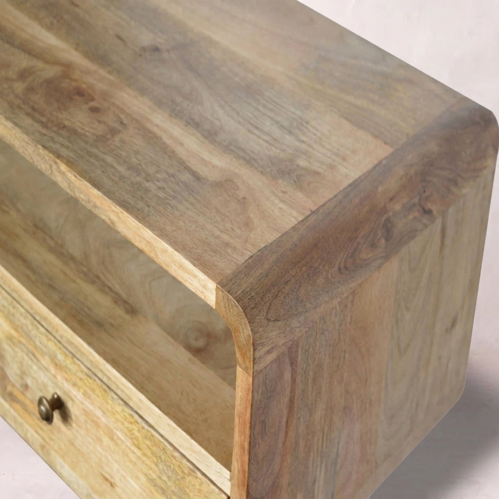 Curved Oak-ish Console Table