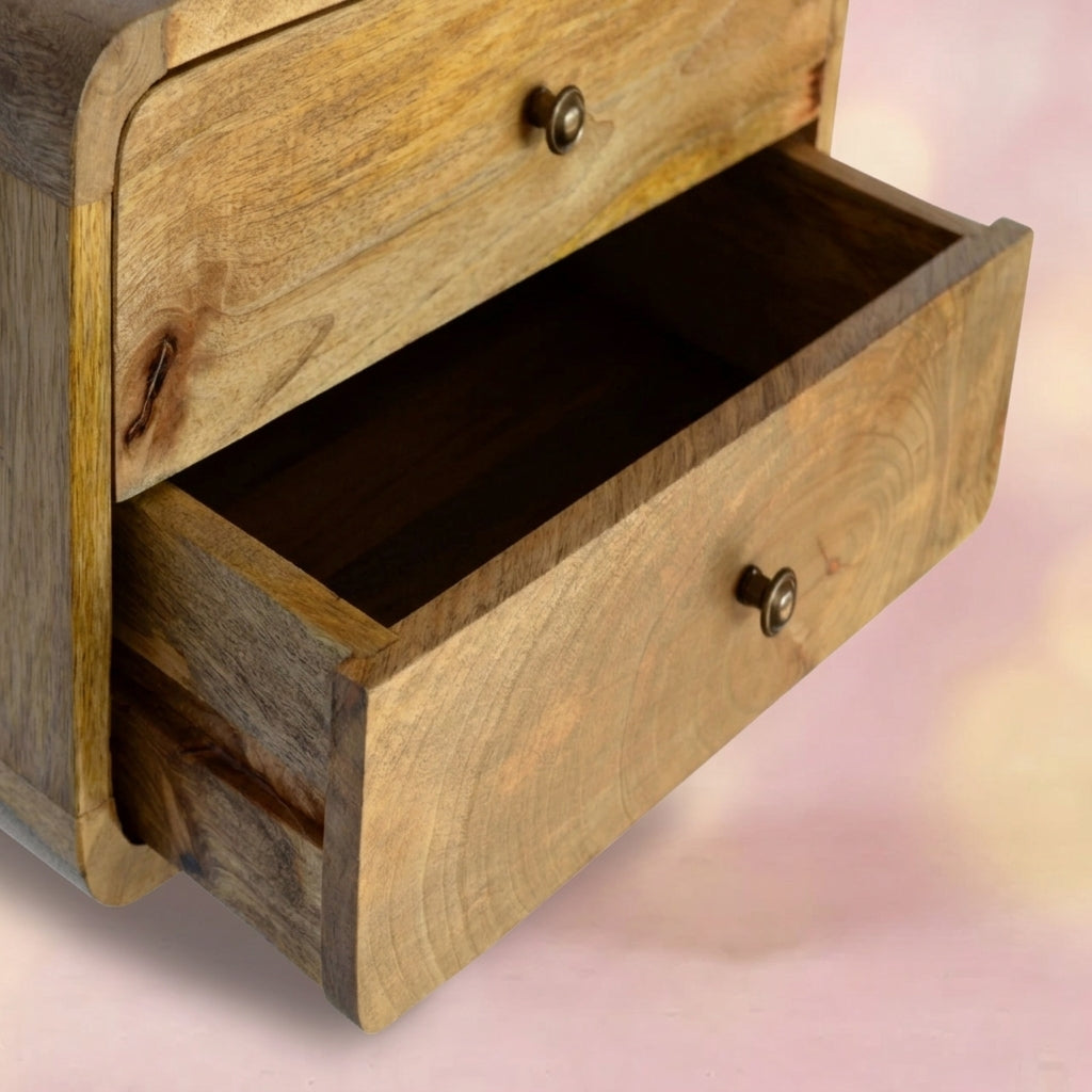 Oak-ish 2 Drawer Floating nightstand