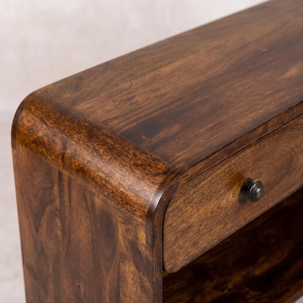 Solid Wood Chestnut Slim 3 Draw Media Unit