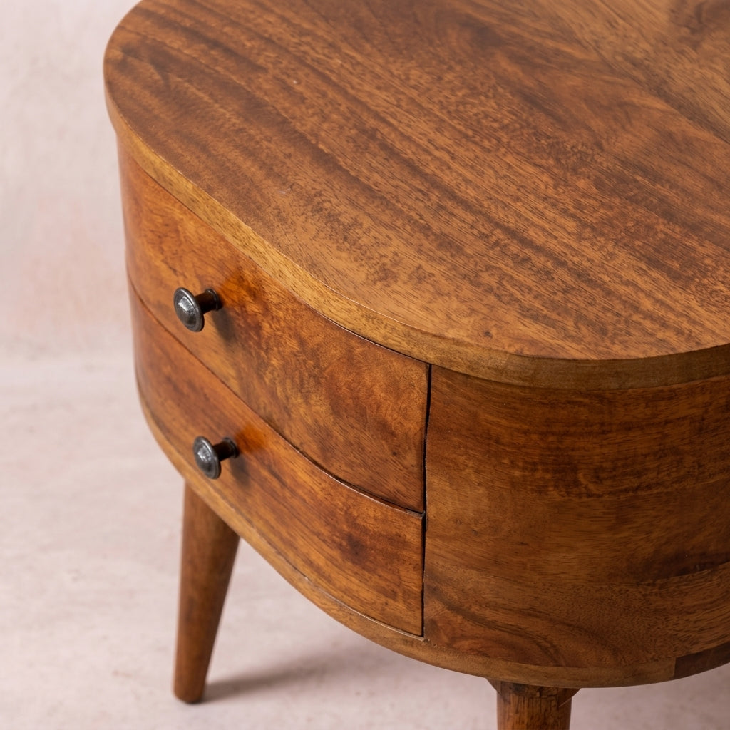 Chestnut Rounded nightstand Table