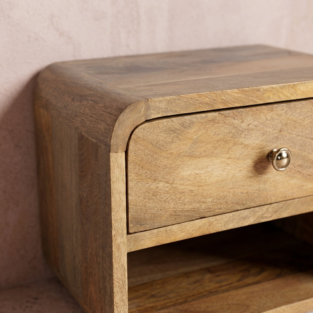 Floating Curve Open Slot nightstand
