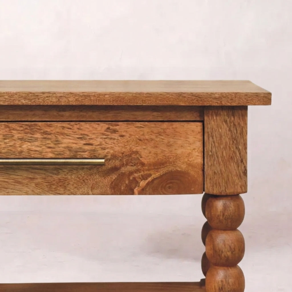 Solid Wood Golden Teak Side Table