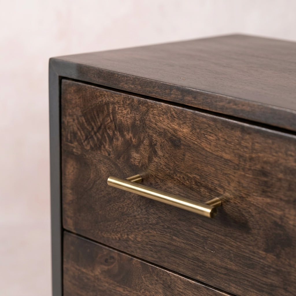 Spindle Mocha Bedside Table