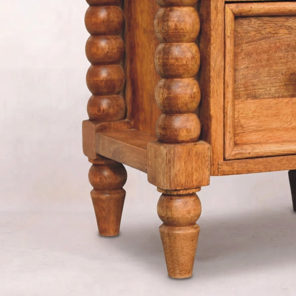 Solid Wood Amber Oak Nightstand 21.5"