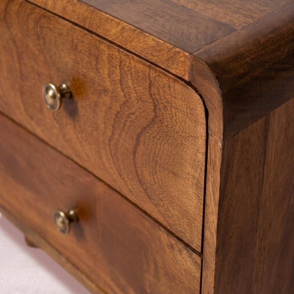 Floating Curved Chestnut nightstand