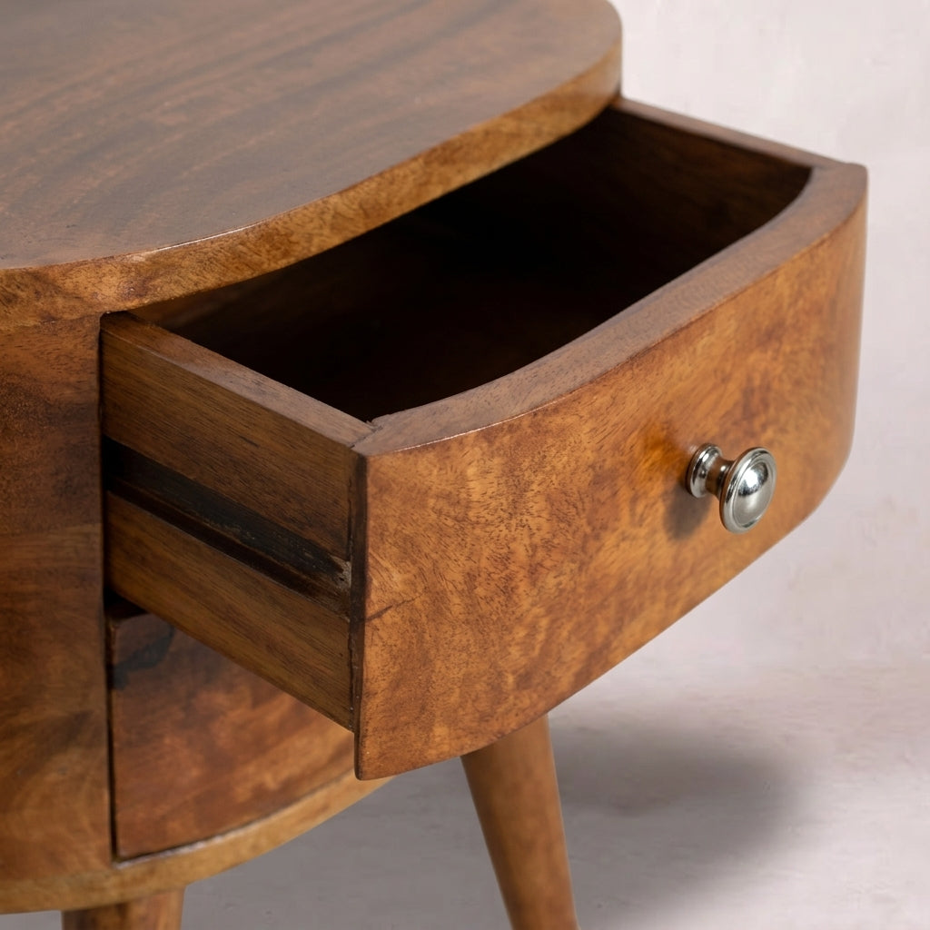 Chestnut Rounded nightstand Table