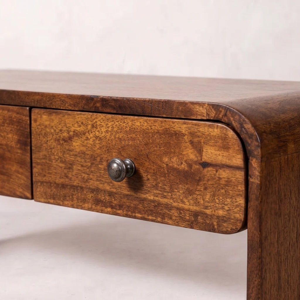 Solid Wood Chestnut Slim 3 Draw Media Unit
