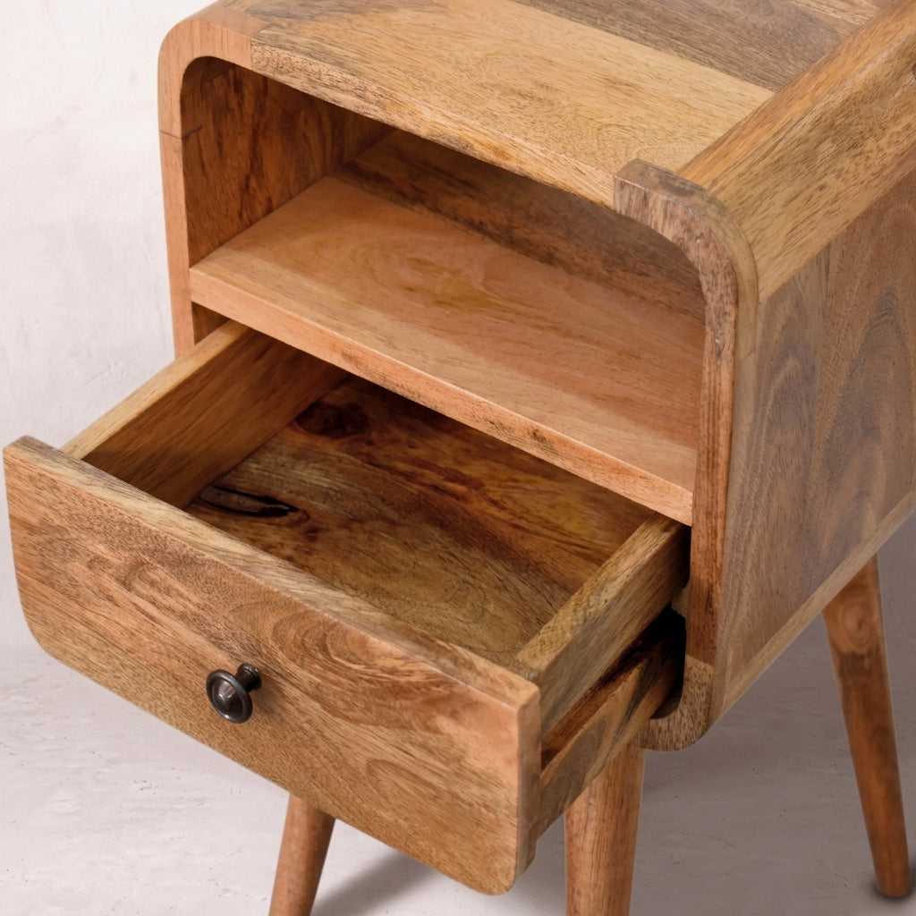 Mini Oakish Curve Open nightstand