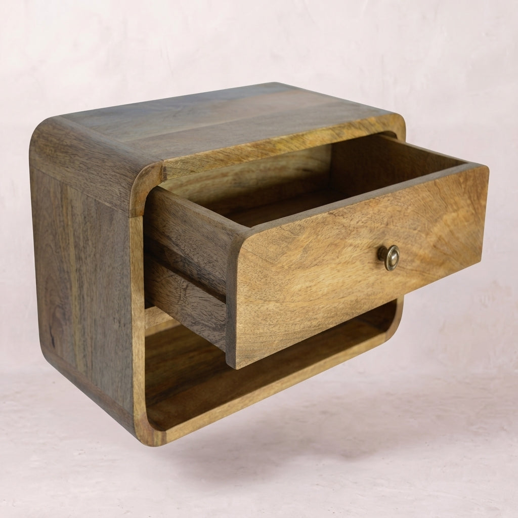 Floating Curve Open Slot nightstand