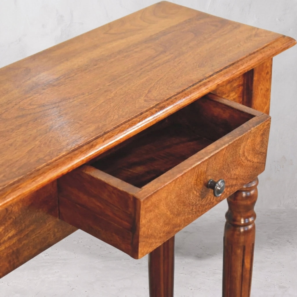 Turned Legs 1 Drawer Chestnut Console