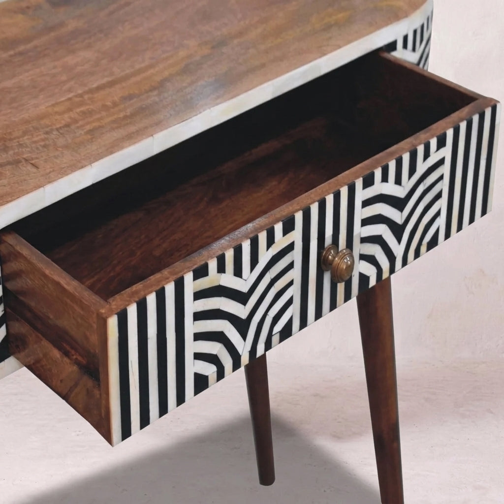 Honey Caramel Edessa Bone Inlay Console Table