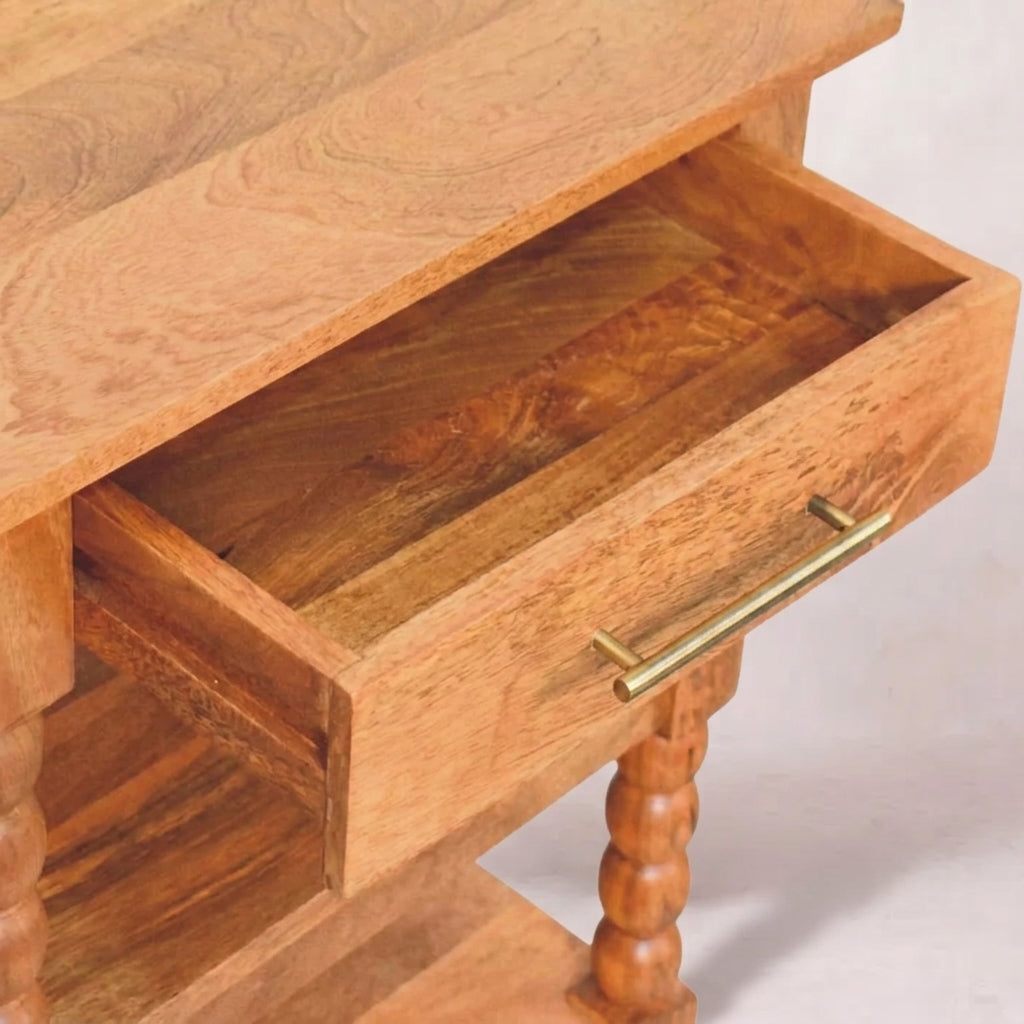 Solid Wood Golden Teak Side Table