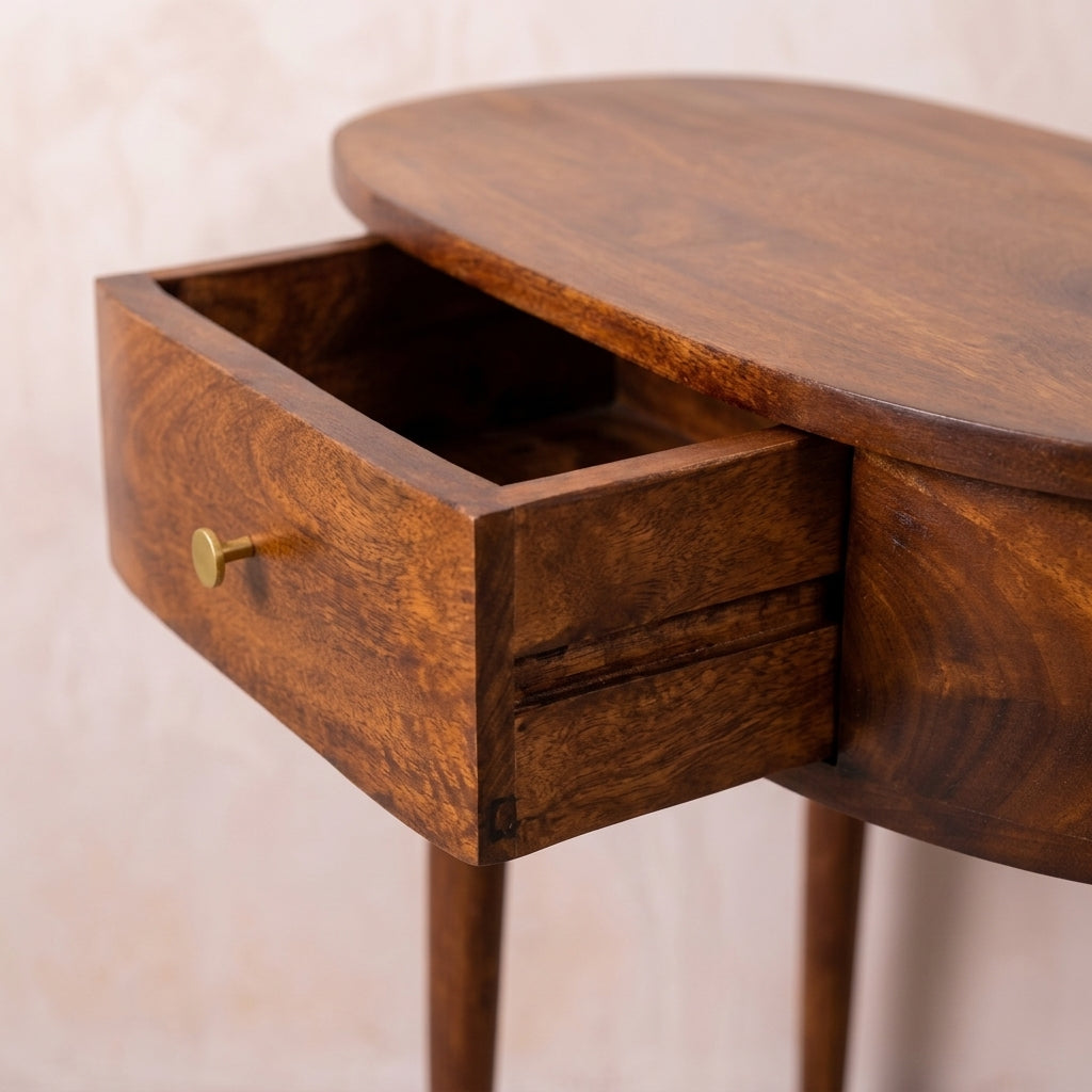 Backless Mounted Chestnut Console