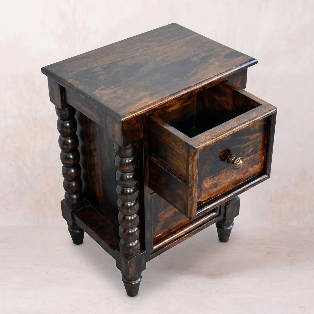 Solid Wood Walnut Duo Nightstand