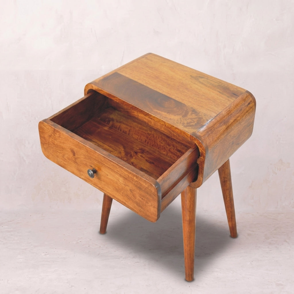 Avora Chestnut Nightstand with 1 drawer