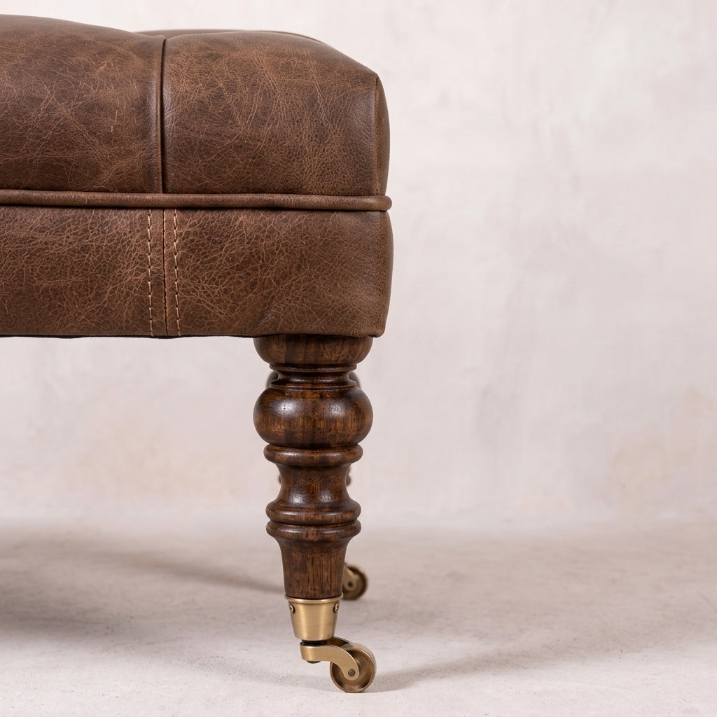 Buffalo Leather Ottoman