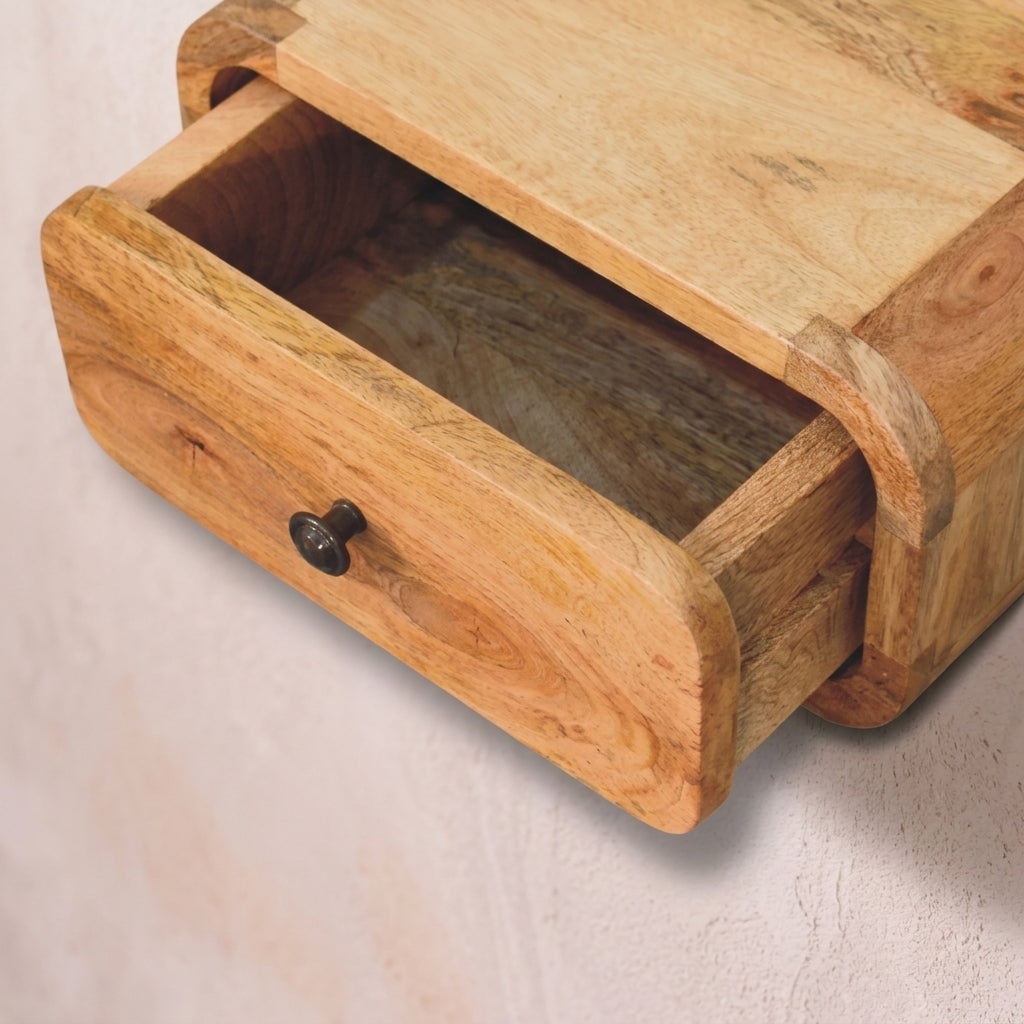Avora Mini Wall-Mounted Oak-ish 1 Drawer Nightstand