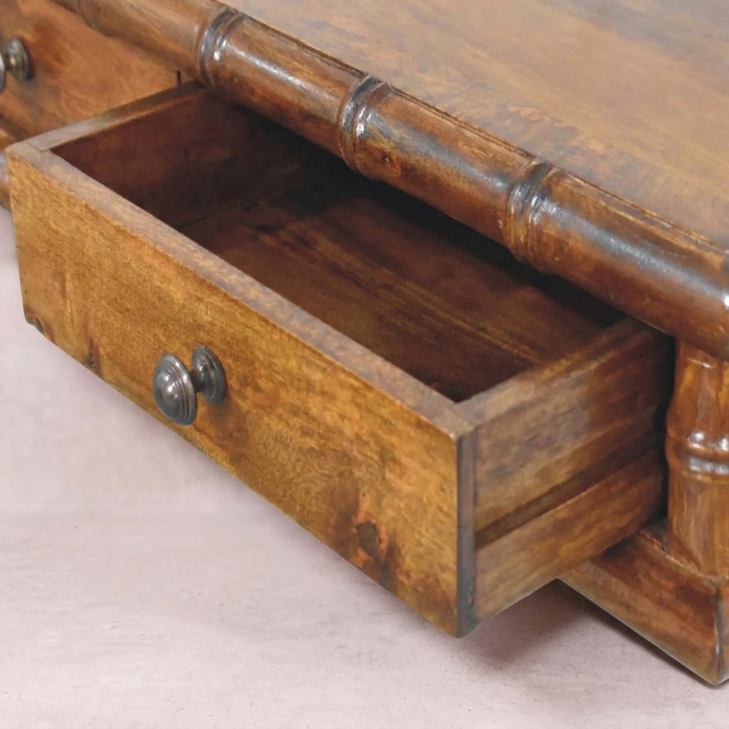 Bamboo Two Drawer Console Table