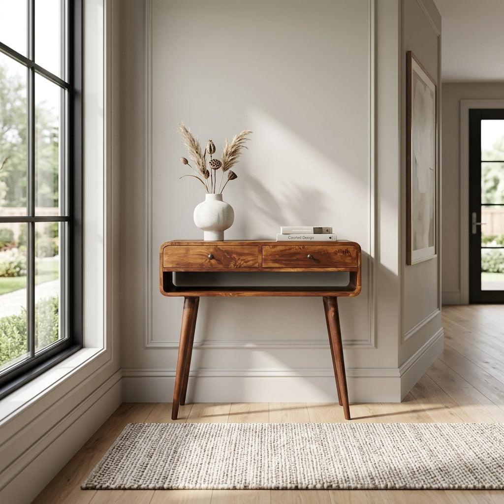 Chestnut Solid Wood Nordic Console Table