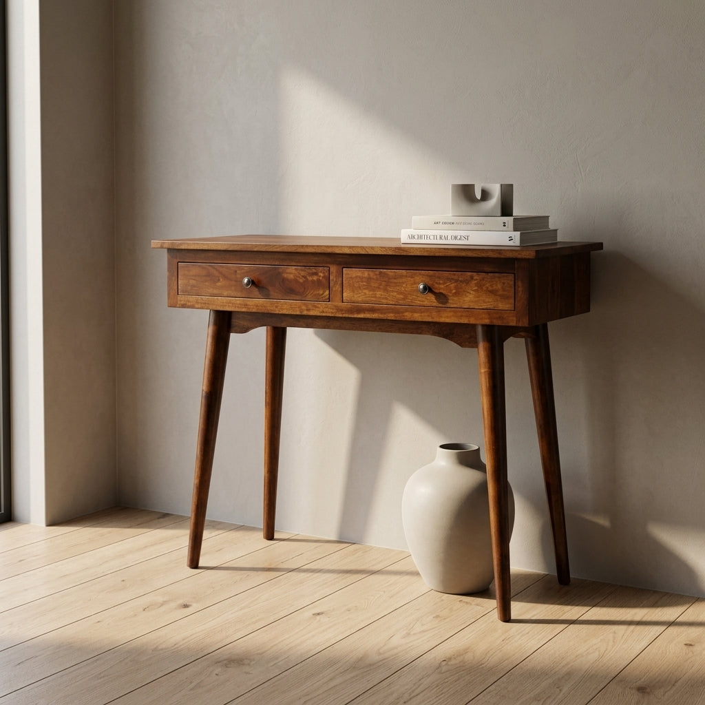 Chestnut Hallway 2 Drawer Console Table
