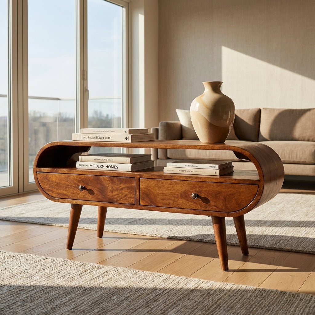 Chestnut Solid Wood Nordic TV Stand