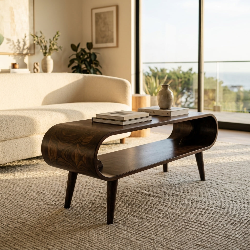 California Walnut Solid Wood Nordic Coffee Table