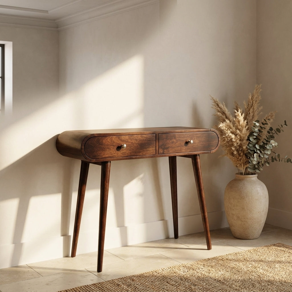 Walnut Solid Wood Nordic Console Table