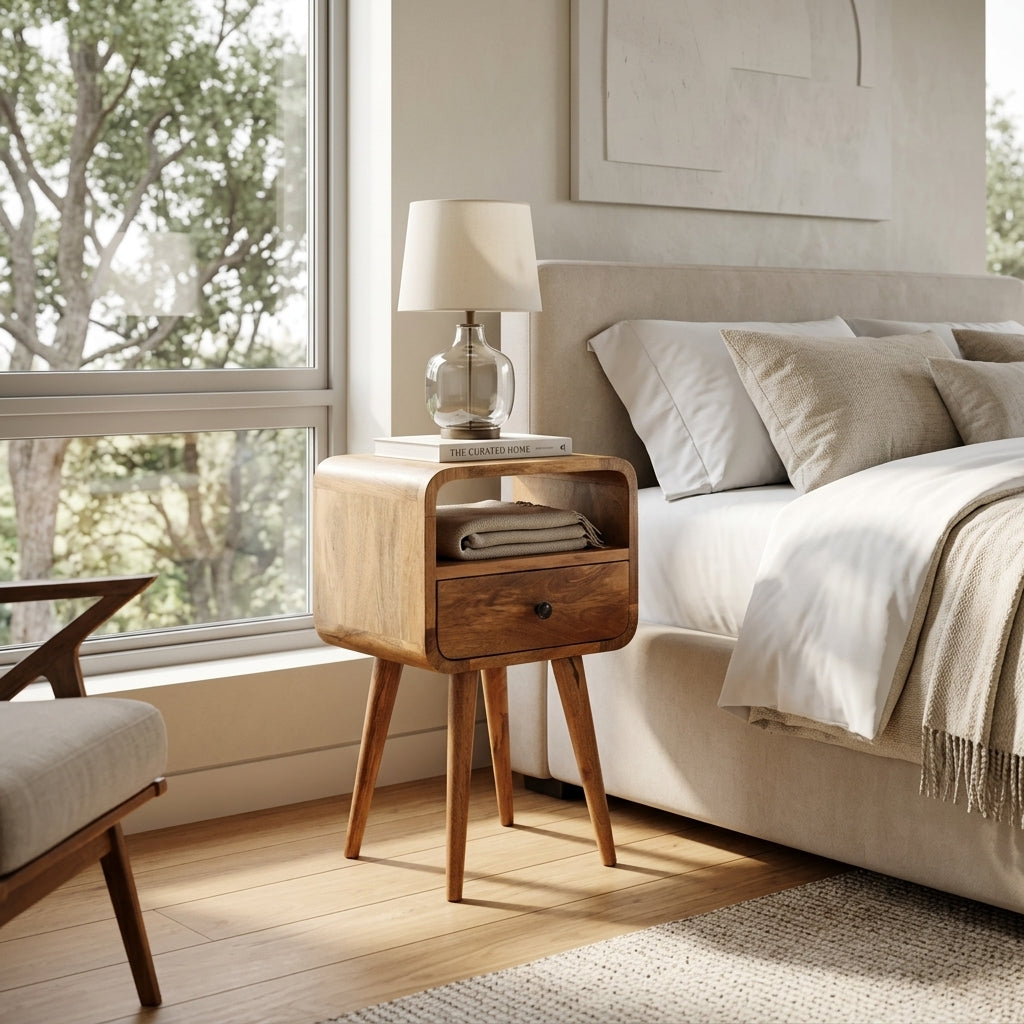 Mini Oakish Curve Open nightstand