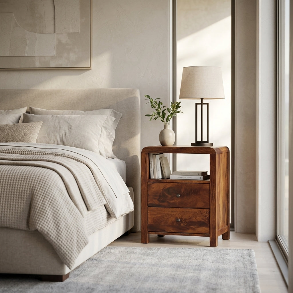 Solid Wood Chestnut Nightstand