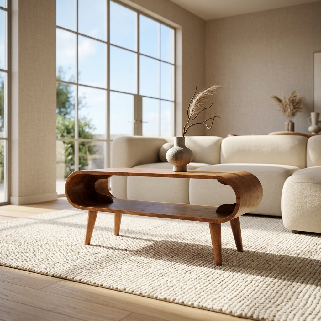 Amaya Nordic Style Honey Caramel Coffee Table