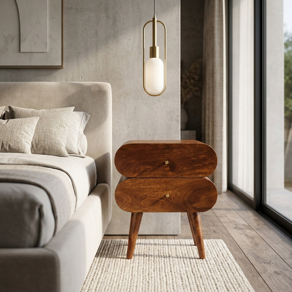 Bubble Chestnut Bedside