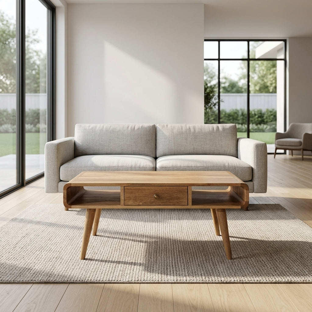 Curved Oak-ish Coffee Table