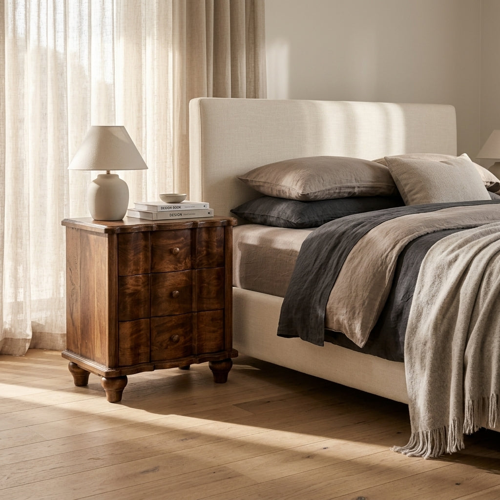 Lume Roasted Panelled Bedside