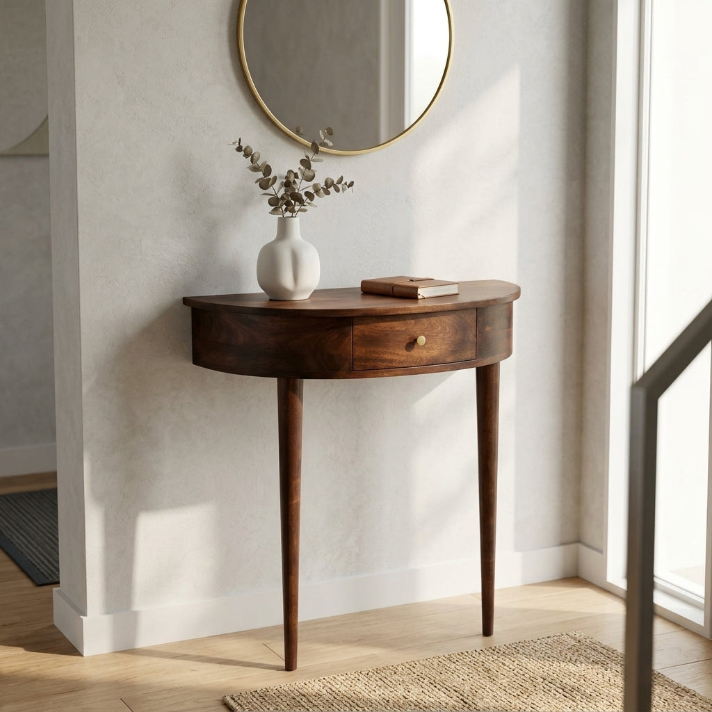 Backless Mounted Chestnut Console