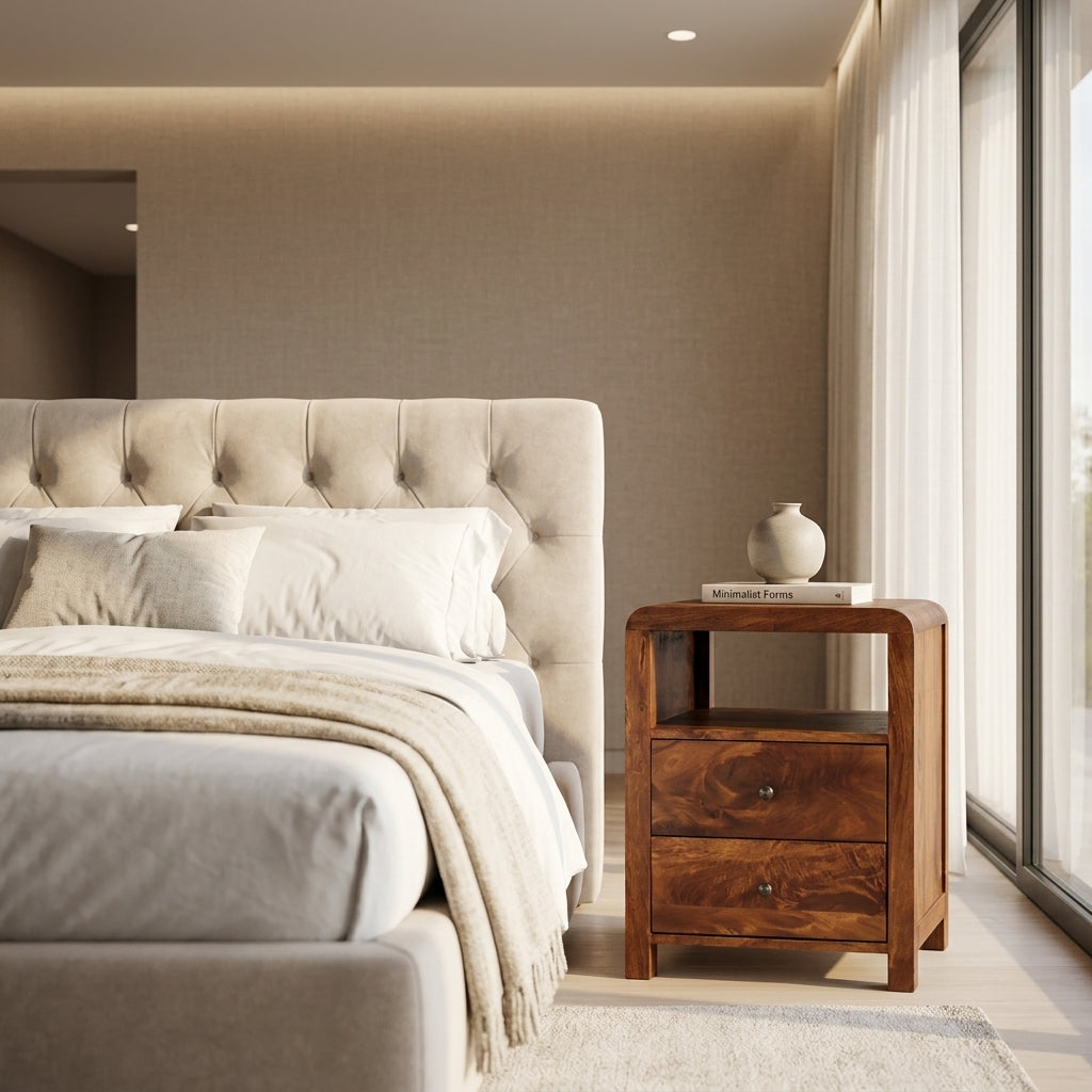Solid Wood Chestnut Nightstand