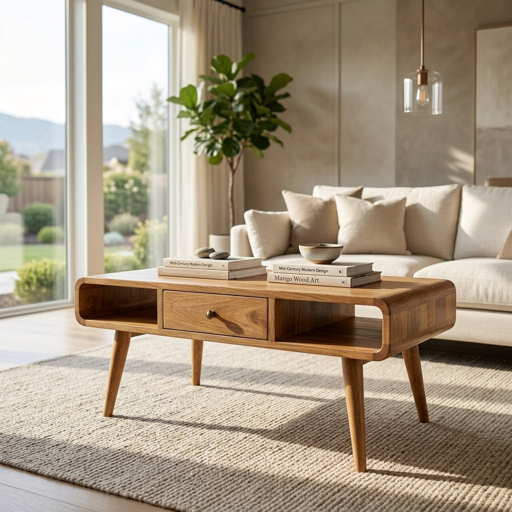 Curved Oak-ish Coffee Table