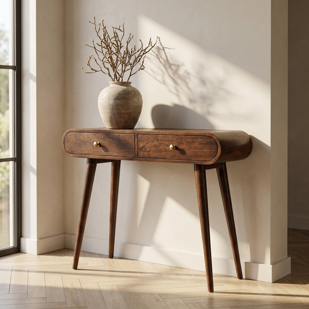 Walnut Solid Wood Nordic Console Table