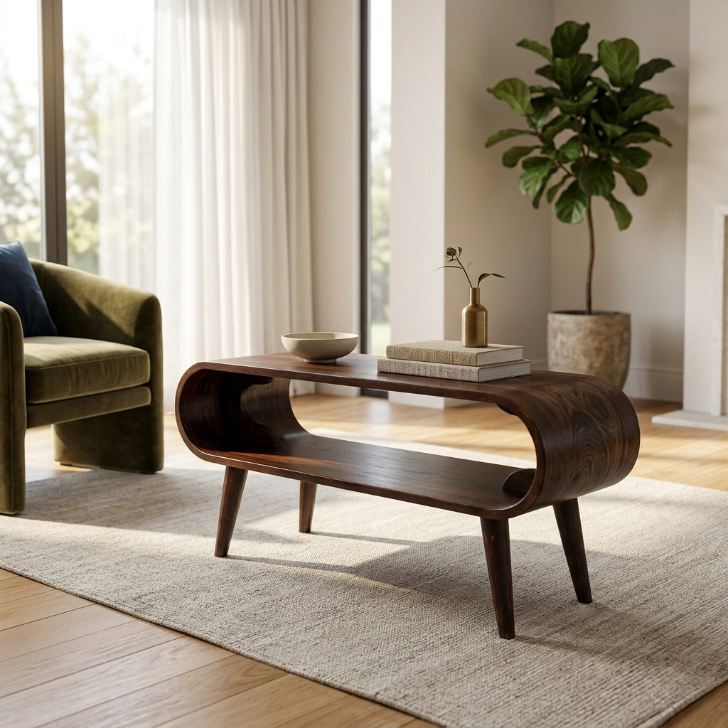 California Walnut Solid Wood Nordic Coffee Table