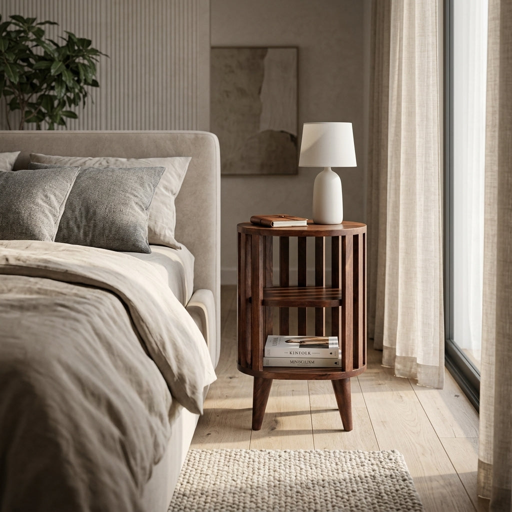 Ariella Double Shelf Chestnut Bedside