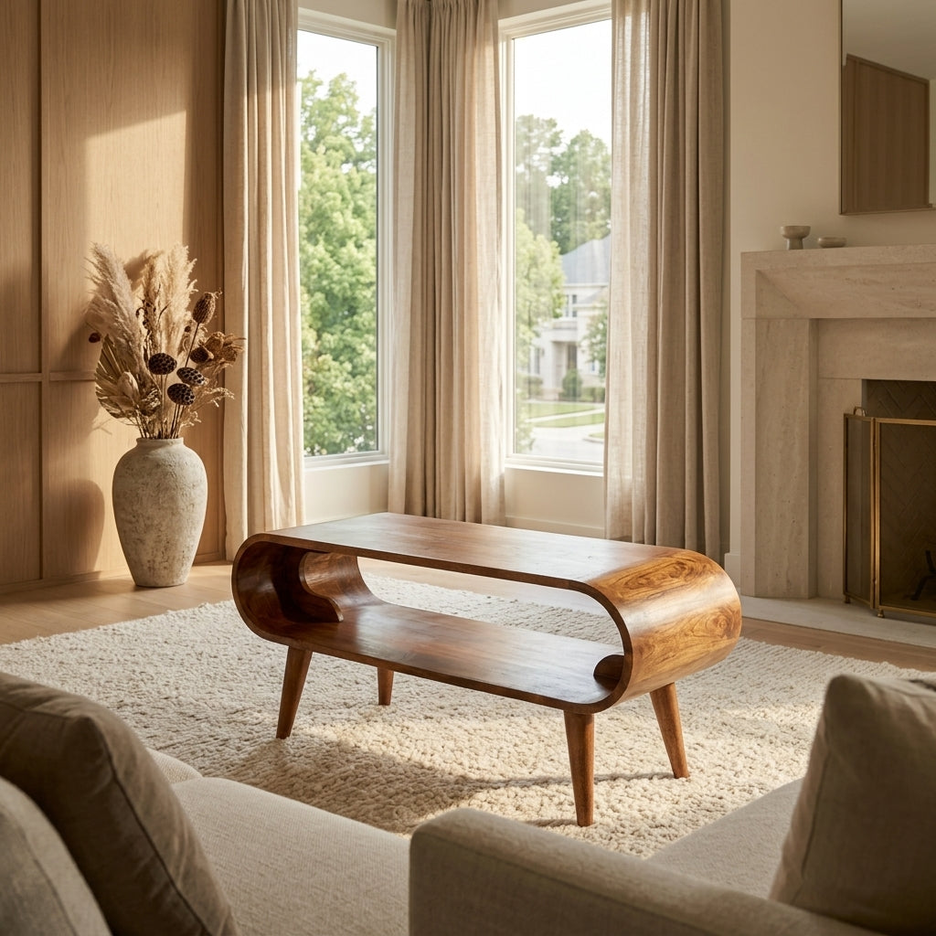 Amaya Nordic Style Honey Caramel Coffee Table