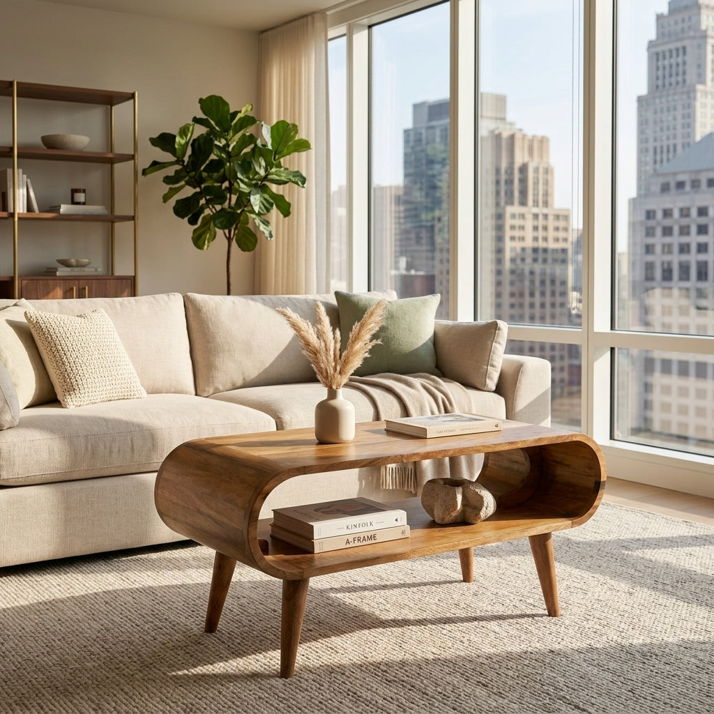 Oak-Ish Solid Wood Nordic Coffee Table