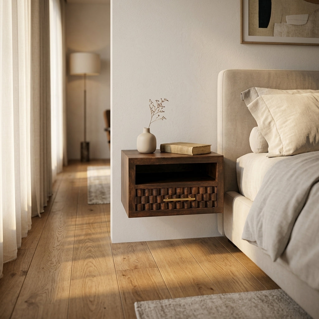 Cadiz Carved Open-Slot Bedside